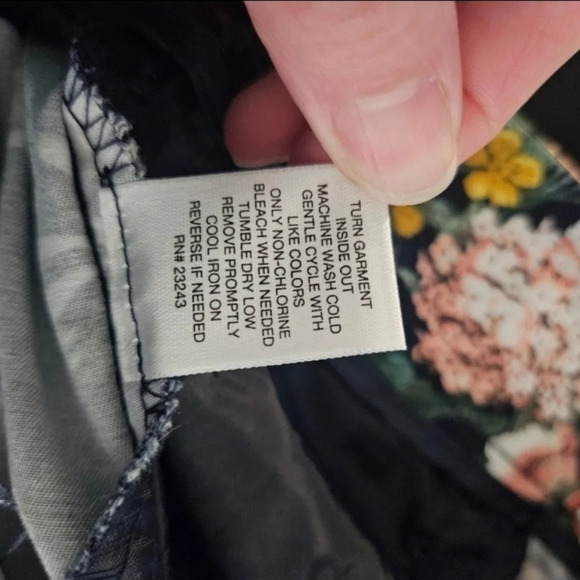 New York & Company Navy Floral Size 6 Dress Cropped Capri Pant - Picture 5 of 7